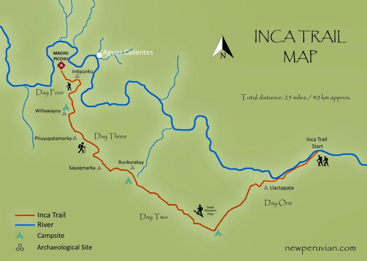 ਨਕਸ਼ਾ ਦੇ inca trail ਪੇਰੂ