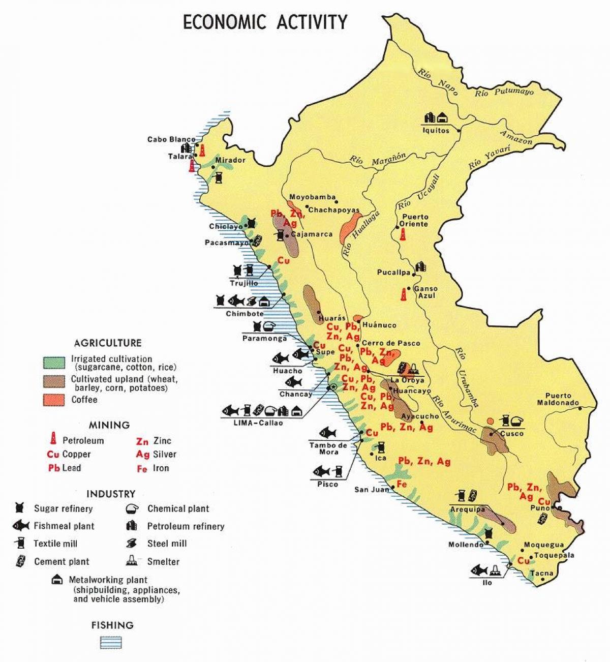 ਨਕਸ਼ਾ ਪੇਰੂ ਦੇ ਖੇਤੀਬਾੜੀ