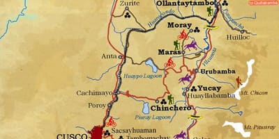 ਨਕਸ਼ਾ ਦੇ ਪਵਿੱਤਰ ਵਾਦੀ cusco ਪੇਰੂ
